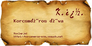 Korcsmáros Éva névjegykártya